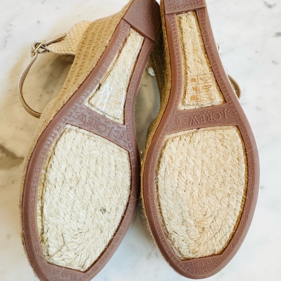 Preowned Women’s J. Crew Cream/Tan Espadrille Shoes with Ankle Strap Size 6 - Picture 4 of 5